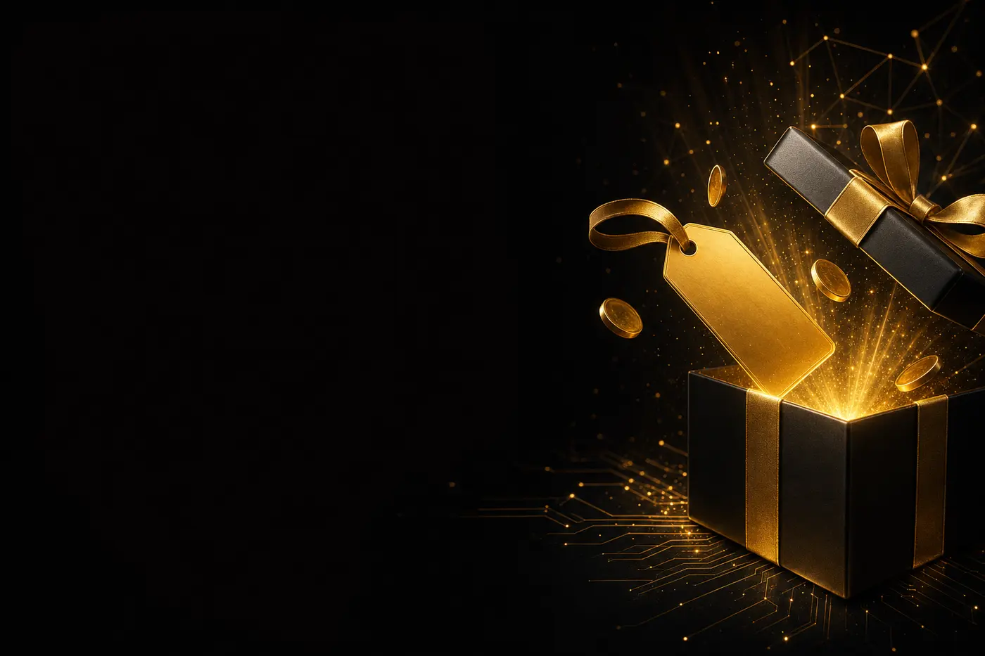 Caja de regalo negra y dorada